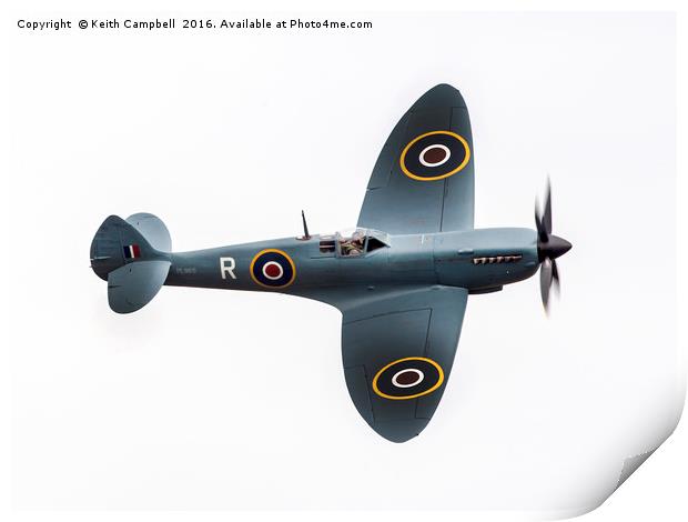 Spitfire PL965 Print by Keith Campbell