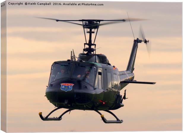 Huey Helicopter Canvas Print by Keith Campbell