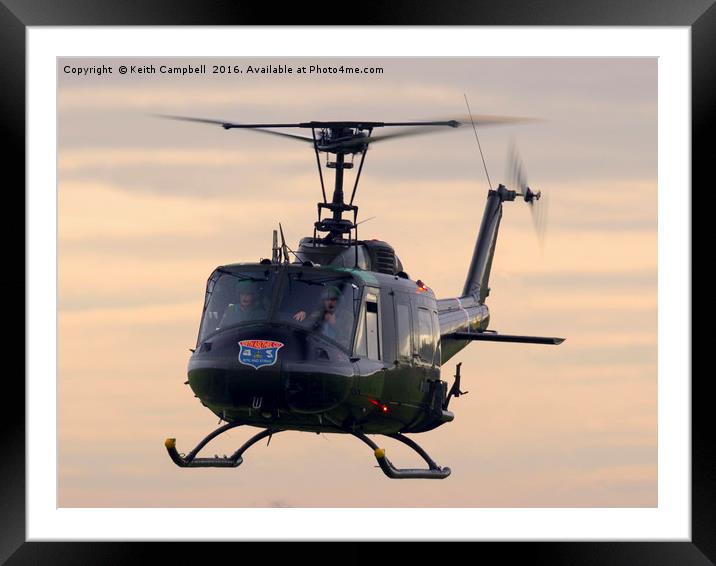 Huey Helicopter Framed Mounted Print by Keith Campbell