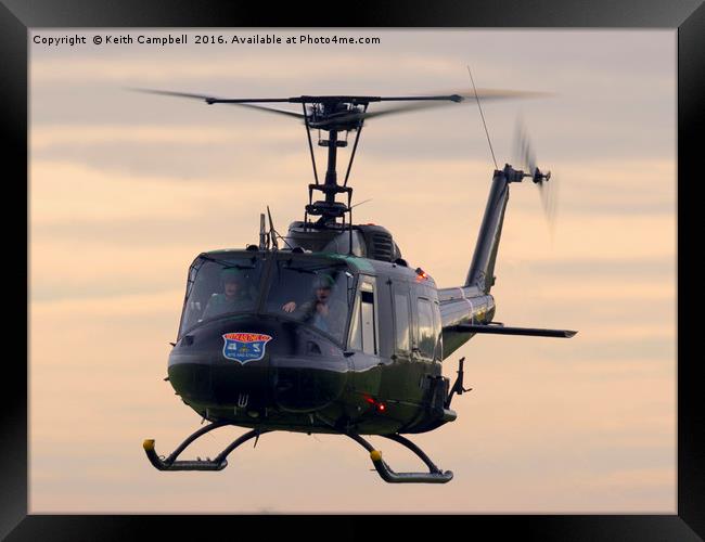 Huey Helicopter Framed Print by Keith Campbell