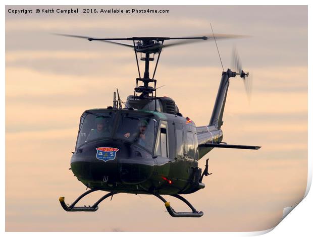 Huey Helicopter Print by Keith Campbell