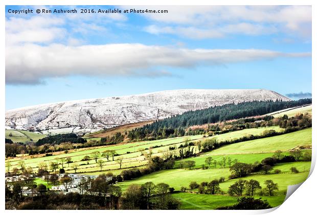 Pendle Hill in January 2016 Print by Ron Ashworth