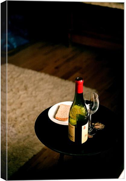 Bread and wine Canvas Print by Simon Joshua Peel
