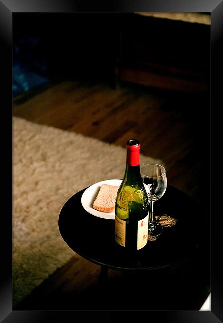Bread and wine Framed Print by Simon Joshua Peel