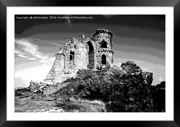 Mow Cop Castle a Victorian folly at Stoke-on-Trent Framed Mounted Print by John Keates
