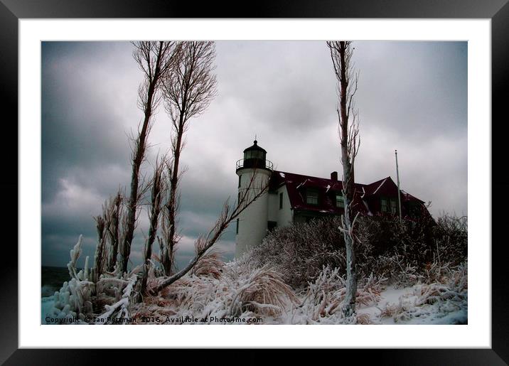 Winter Lighthouse Framed Mounted Print by Ian Pettman