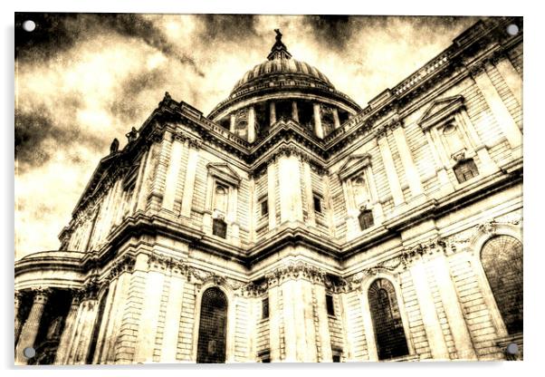 St Paul's Cathedral London Vintage Acrylic by David Pyatt