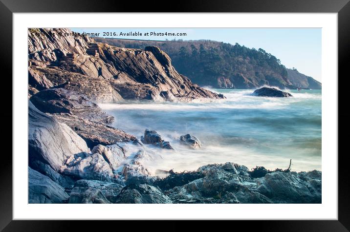Milky Waves at Castle Cove Framed Mounted Print by Gordon Dimmer