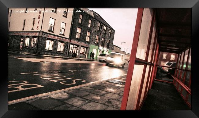 Waiting For The Bus Framed Print by Anne Macdonald