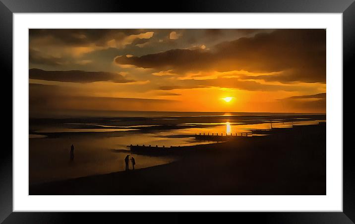 Sun Set Worthing  Framed Mounted Print by Clive Eariss
