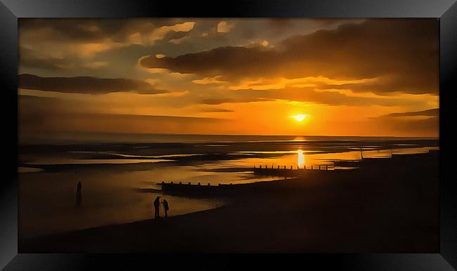 Sun Set Worthing  Framed Print by Clive Eariss