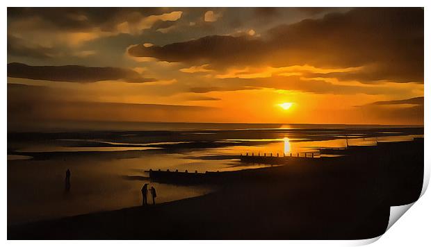 Sun Set Worthing  Print by Clive Eariss