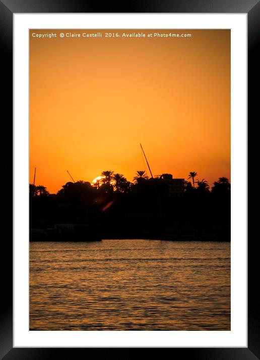 Sunset on the Nile Framed Mounted Print by Claire Castelli
