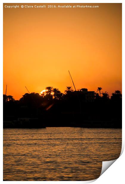 Sunset on the Nile Print by Claire Castelli