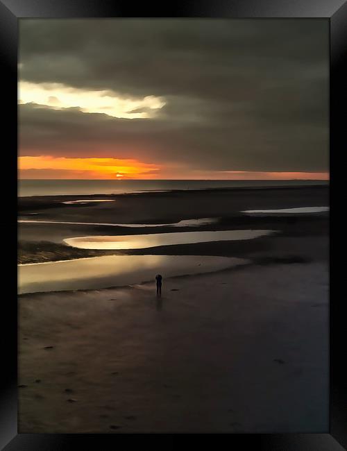 Alone At Worthing Framed Print by Clive Eariss