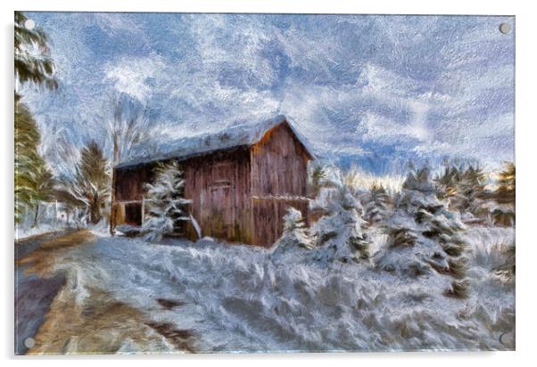 Winter Scene Acrylic by Sarah Ball