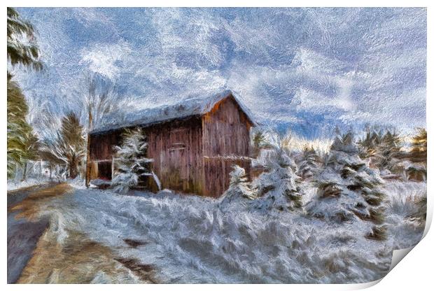 Winter Scene Print by Sarah Ball