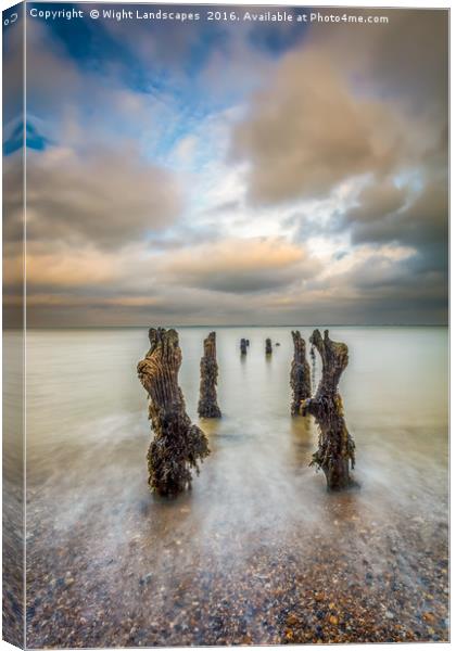 Broken Beach Jetty Canvas Print by Wight Landscapes