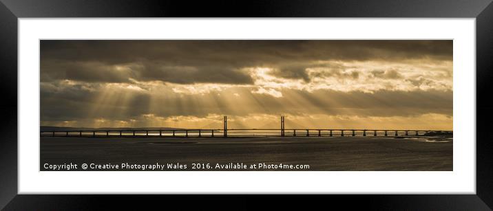 Severn Bridge evening light Framed Mounted Print by Creative Photography Wales