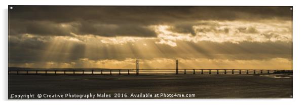 Severn Bridge evening light Acrylic by Creative Photography Wales