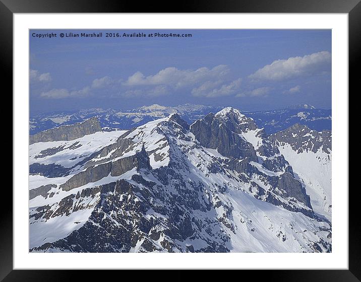 Titlis Mountain Range.  Framed Mounted Print by Lilian Marshall