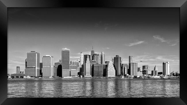 Manhattan Skyline from Brooklyn Framed Print by Greg Marshall