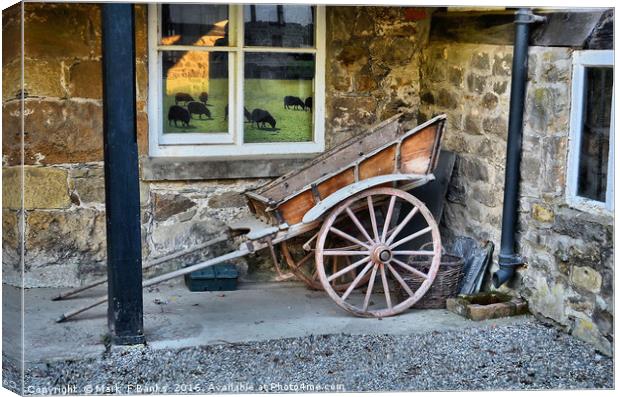 Farmyard Cart Canvas Print by Mark  F Banks