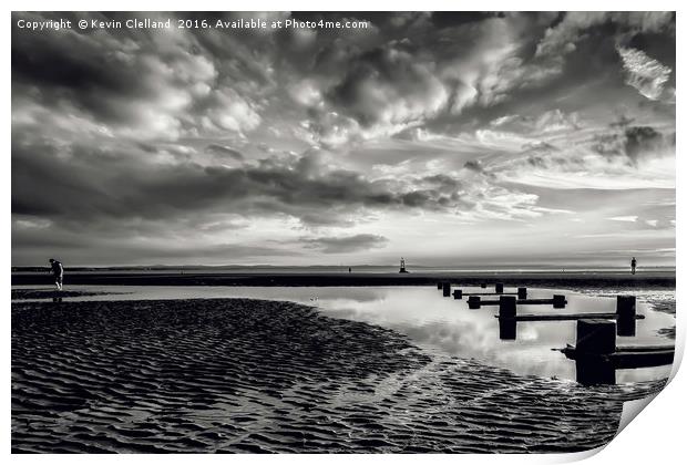 Sunset at Crosby Beach Merseyside Print by Kevin Clelland