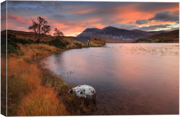 Loch Stack at Sunrise Canvas Print by Andrew Ray