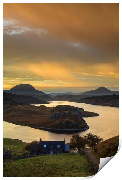 Loch Inchard View Print by Andrew Ray