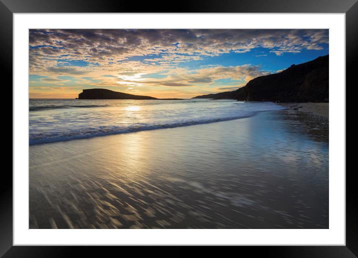 Setting Sun at Oldshoremore Framed Mounted Print by Andrew Ray