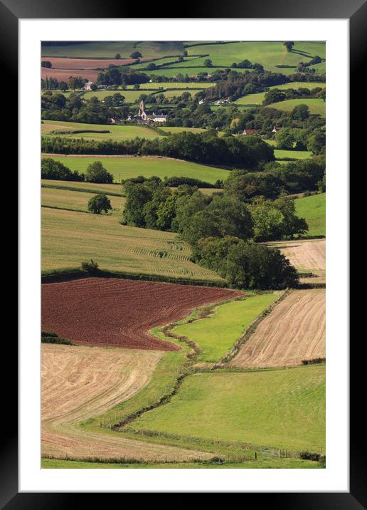Field Patterns at High Cliff Framed Mounted Print by Andrew Ray