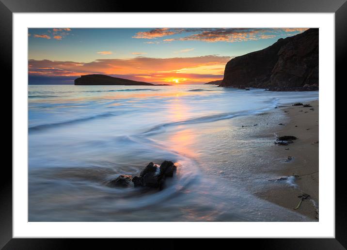 Oldshoremore Beach at Sunset Framed Mounted Print by Andrew Ray