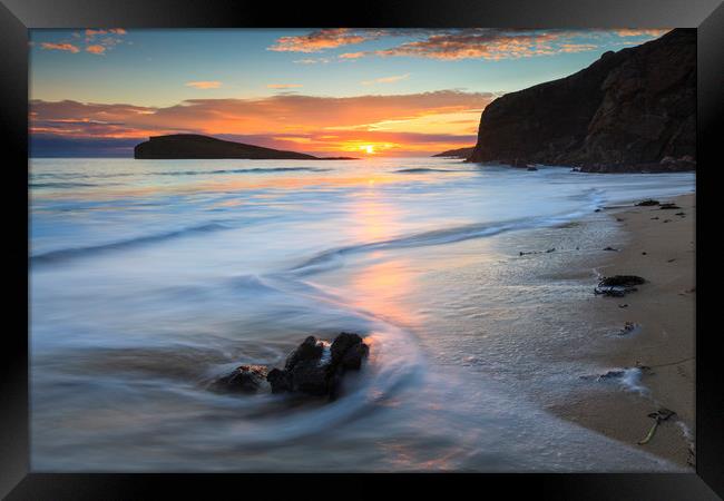 Oldshoremore Beach at Sunset Framed Print by Andrew Ray