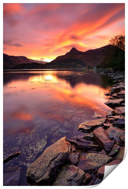 Sunrise Reflections Loch Leven Print by Andrew Ray