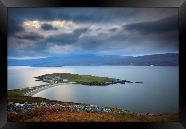 Sunset over Loch Eriboll Framed Print by Andrew Ray