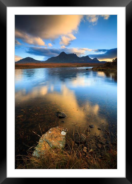 Sunset Reflections (Loch Loyal) Framed Mounted Print by Andrew Ray