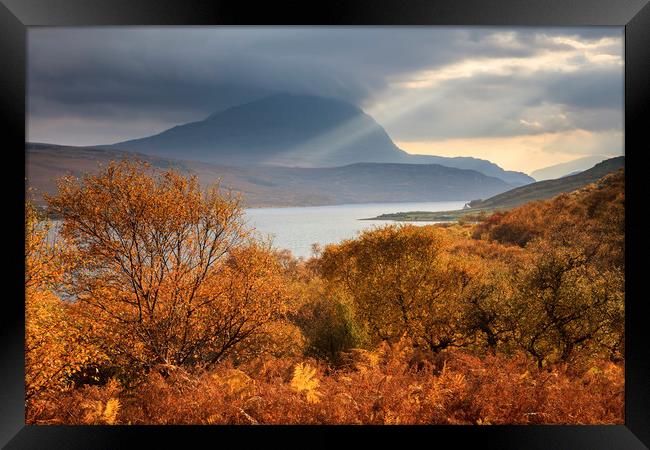 Autumn at Loch Hope Framed Print by Andrew Ray