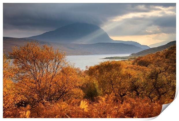 Autumn at Loch Hope Print by Andrew Ray