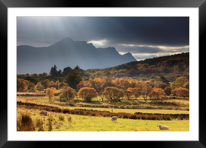 Light Shafts over Ben Loyal Framed Mounted Print by Andrew Ray