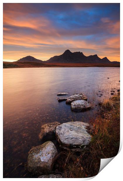 Rocks at Sunrise (Loch Hakel Print by Andrew Ray