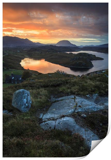 Loch Inchard Sunrise Print by Andrew Ray