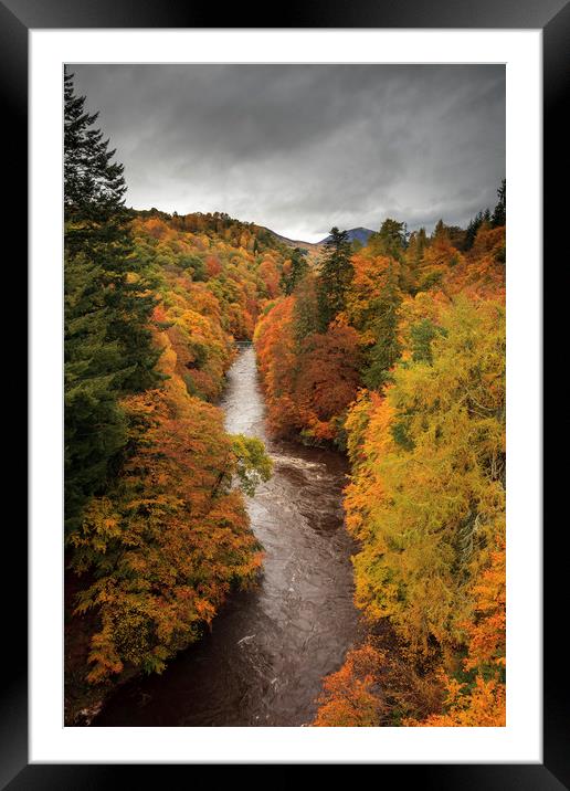 Autumn Colour (River Garry Framed Mounted Print by Andrew Ray