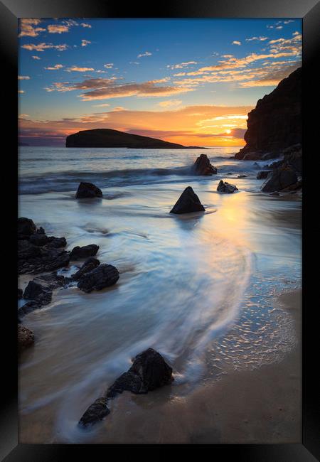 Sunset at Oldshoremore Beach Framed Print by Andrew Ray