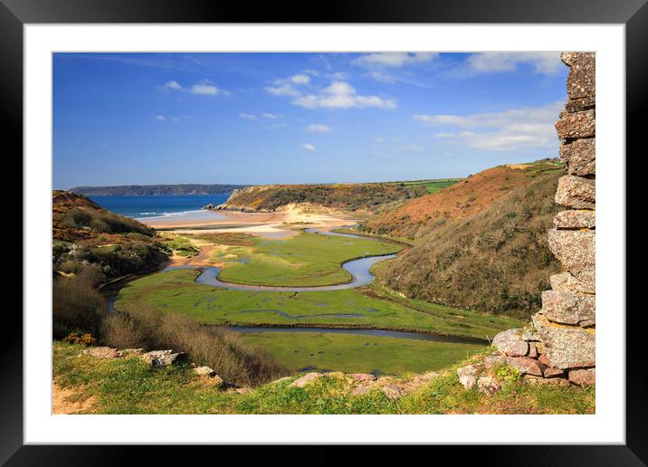 Castle View (Pennard Burrows) Framed Mounted Print by Andrew Ray