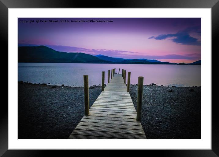 Derwent Water Jetty Framed Mounted Print by Peter Stuart