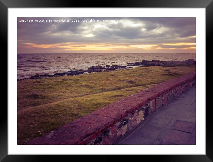 Empty Coast of Montevideo Uruguay Framed Mounted Print by Daniel Ferreira-Leite