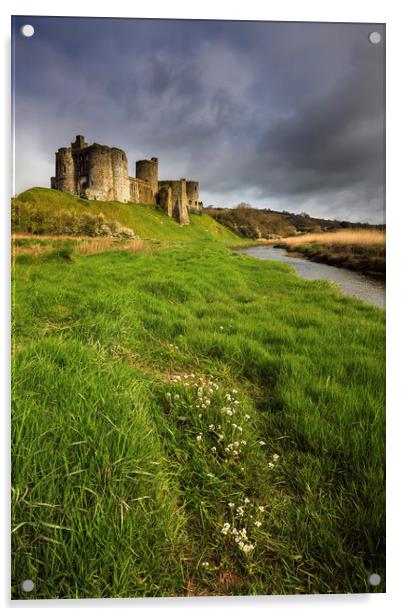 Kidwelly Castle Acrylic by Andrew Ray