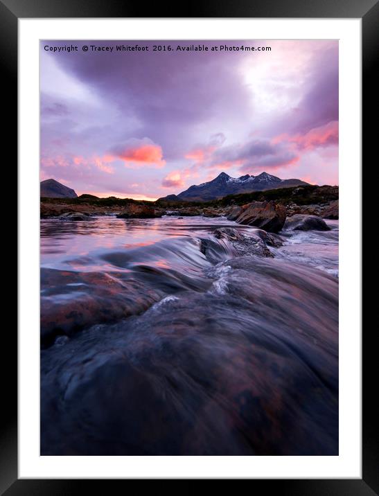 Sligachan Sunset Framed Mounted Print by Tracey Whitefoot