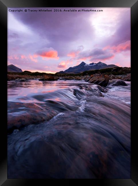 Sligachan Sunset Framed Print by Tracey Whitefoot